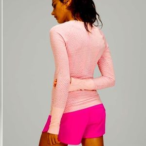 Lululemon Swiftly Tech Long Sleeve 2.0 Grid Warp Pink Mist / Sonic Pink Multi